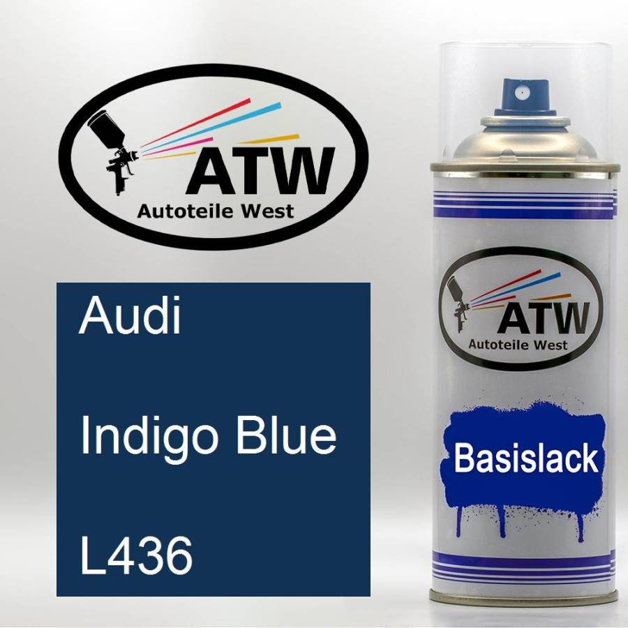 Audi, Indigo Blue, L436: 400ml Sprühdose, von ATW Autoteile West.